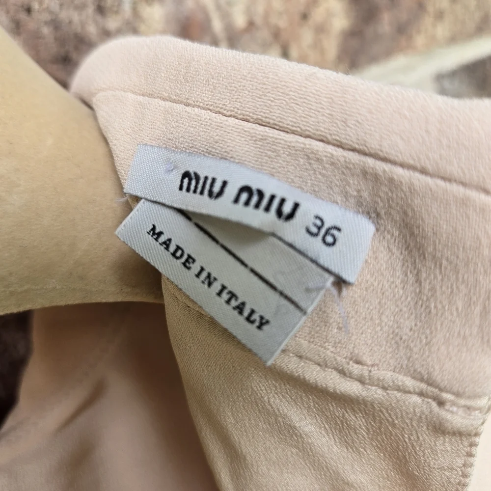 Miu Miu Light Pink A-Line Mini Dress/ Embellished Sequin Detail Collar Size 36